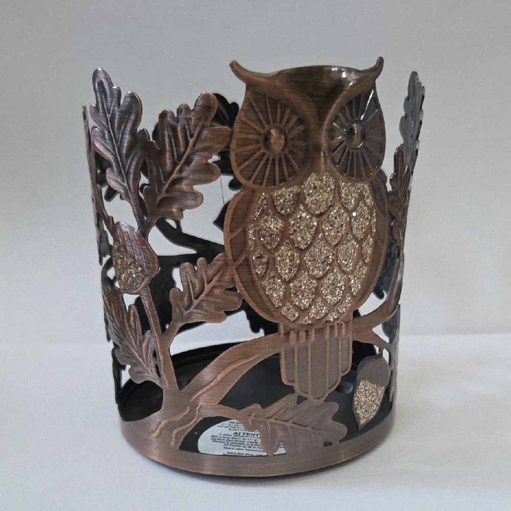 Bath & Body Works Bronze Owl Candle Holder
